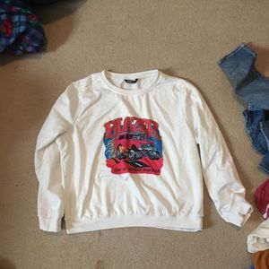 shein crew-neck graphic sweatshirt